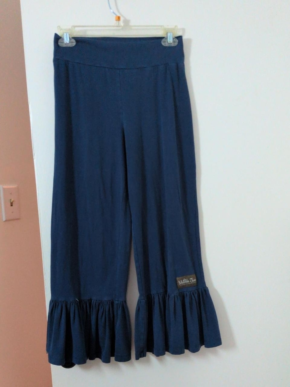 Matilda Jane Navy Ruffle Hem Women's Pants